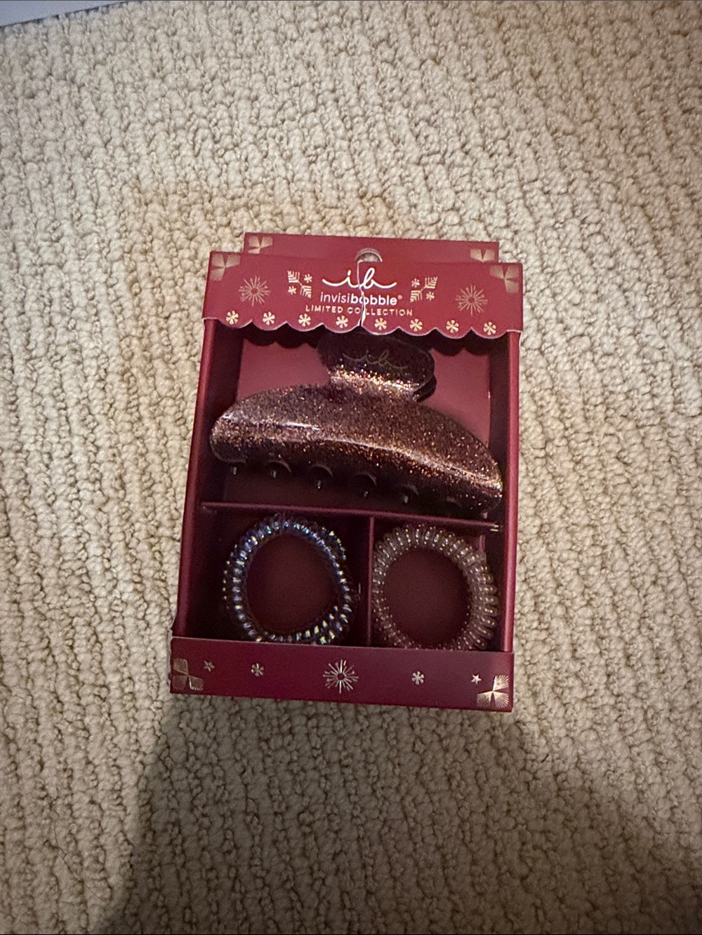 Limited Collection Glittery Brown Hair Claw & Spiral Set